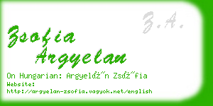 zsofia argyelan business card